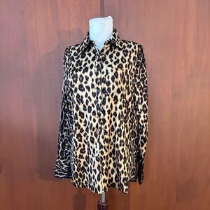 NWT Jason Wu Leopard Print Button-Up Shirt